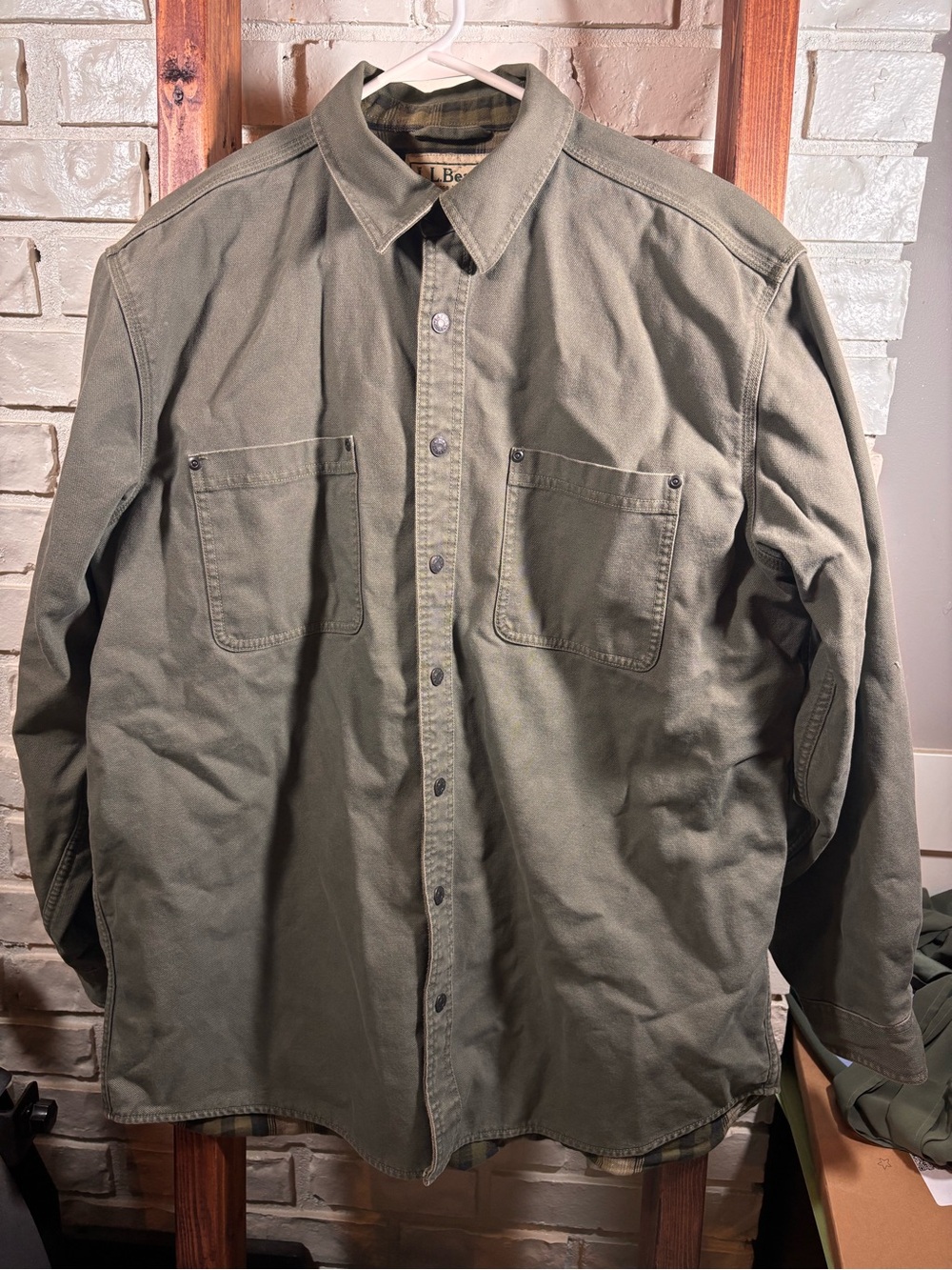 Men’s Vintage LL Bean Flannel Lined Canvas Trail Jacket